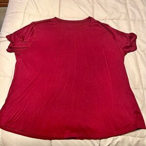 Chic Maroon Short Sleeve Women's Top